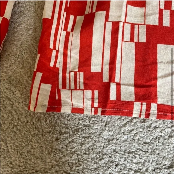 Anthropologie Corey Lynn Calter Cut Out Jumpsuit Red and White Abstract NWT L - Picture 4 of 7